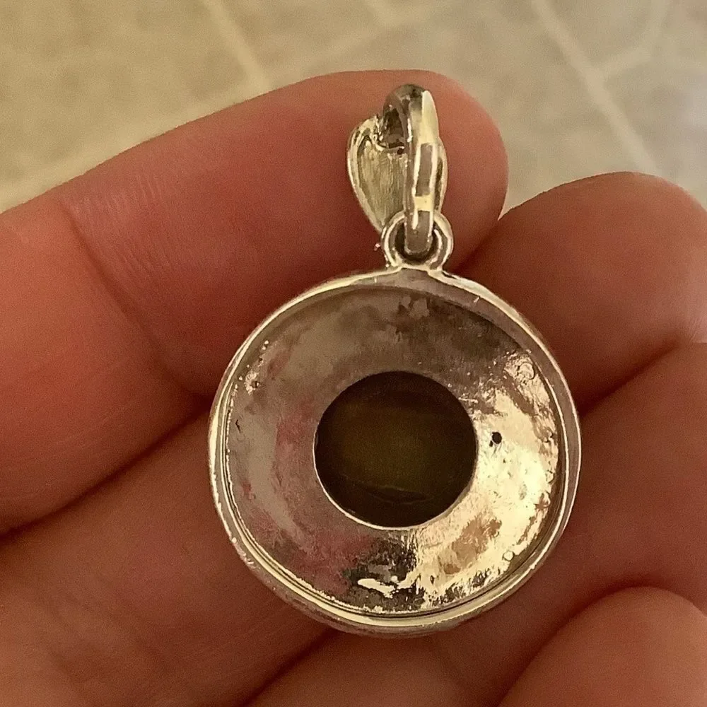 𝅺sterling SILVER 925 TIGER EYE MARCASITE WOMAN PENDANT​